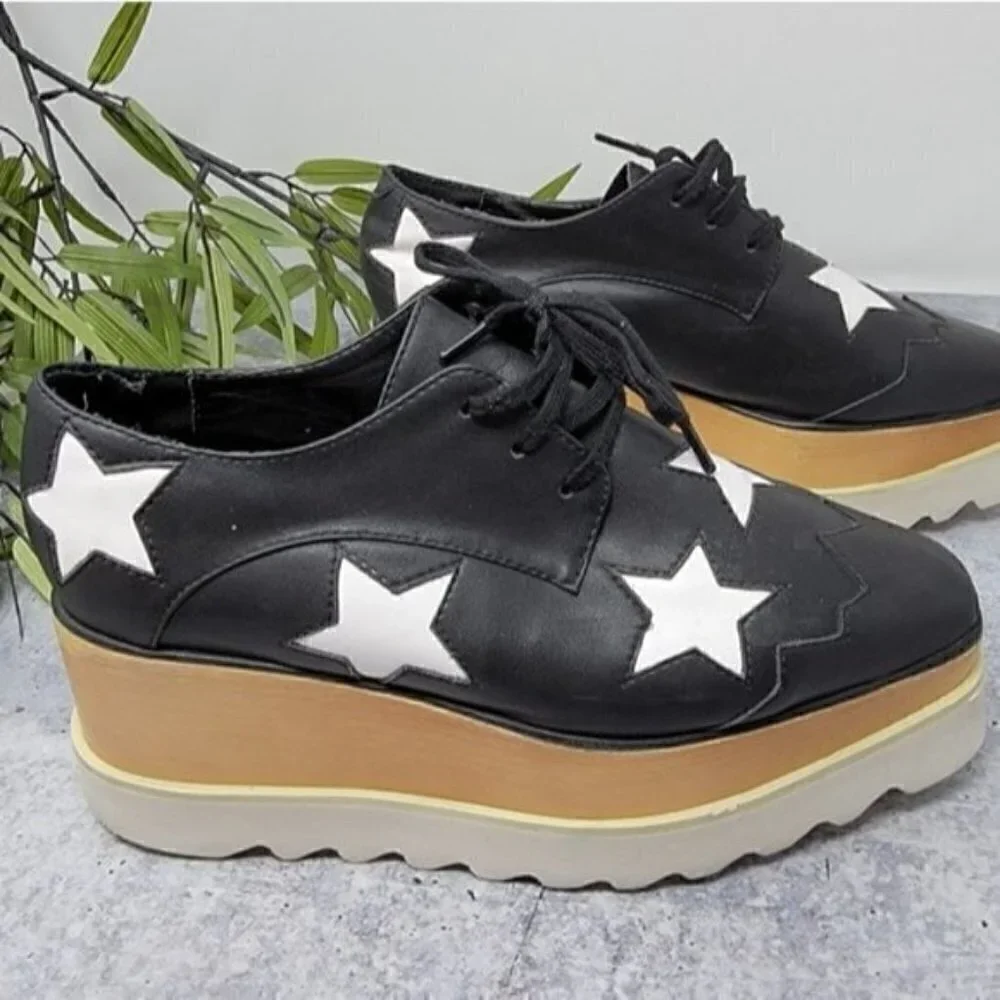 Stella McCartney | Black Elyse Star Platform Sneakers Size EU 38